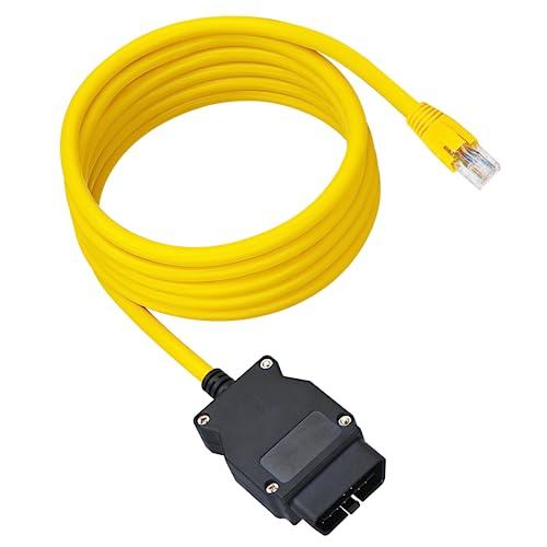 كابل AZHomey ENET OBD2 متوافق مع BMW OBD ICOM E SYS ISTA Bootmod3 Bimmercode F Series بطول 66 قدم 2 متر RJ45